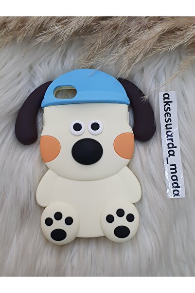 ZB Aksesuarda Moda iPhone 6 - 6S Uyumlu SEVİMLİ KÖPEK YUMUŞAK HAMUR SİLİKON KILIF