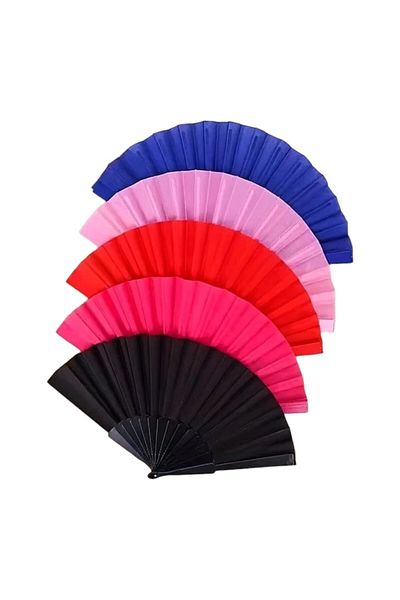 OEM Set 12 fans made of plastic and textile, multicolor