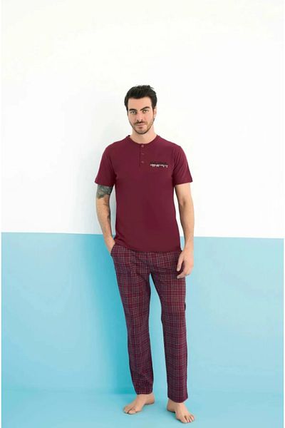 Aydoğan 100% Cotton Men's Short Sleeve Pajama Set Style and Comfort in One