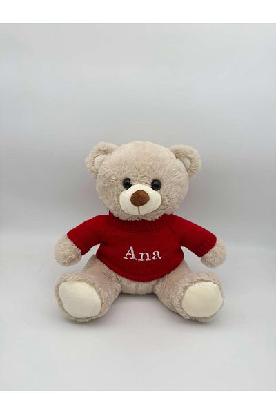 TUDIMAR Plush Teddy Bear With Plouver, Personalized By Embroidery With The Desired Name