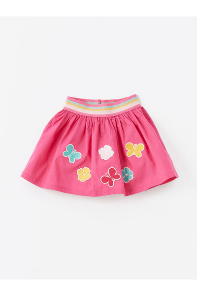 LC Waikiki Nevavm Embroidered Flared Baby Girl Skirt with Elastic Waist and C...