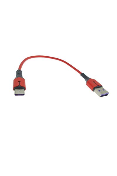 OEM Premium fast charging cable, LED, USB 2.0 male to USB type C male, Liquid Soft Rubber, 25 cm, 3A