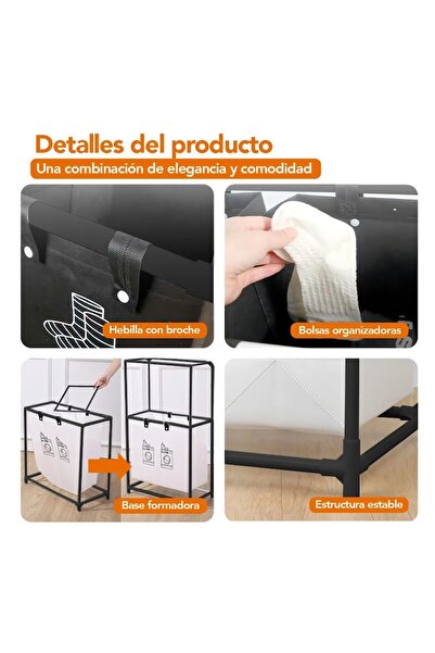 Rovitech Cos de rufe, metal, 3 nivele, 4 sectiuni, negru