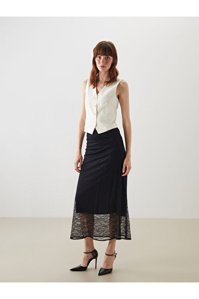 LC Waikiki Peak New Season Elastic Waist Lace Skirt