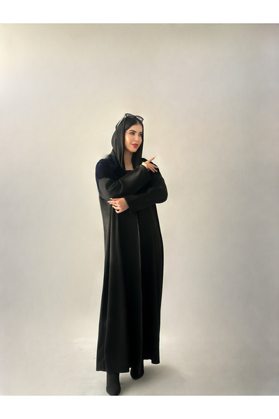 elegant hijab عباية شامواه بمخمل كحلي