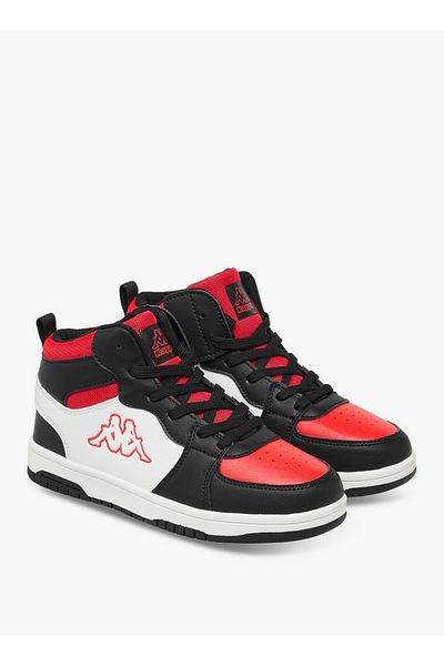 Kappa Boys' Panelled High Top Lace-Up Sneakers with Pull Tabs
