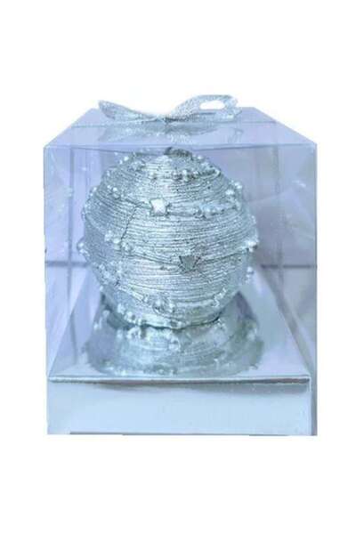 OEM Lumânare din ceară filigrană, model ghirlandă cu stele, cutie cadou, argintie