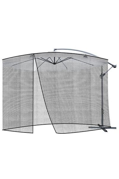 zola Anti-mosquito netting,for garden umbrella, diameter 3 m, height 2.6 m, zipper closure, black