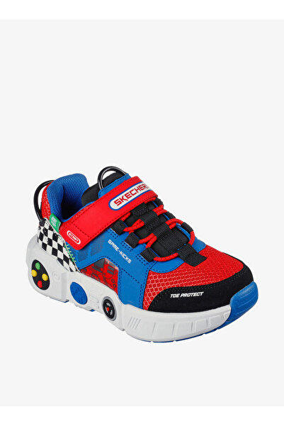 SKECHERS Boys' Colourblock Sneakers with Hook and Loop Closure - GAMETRONIX