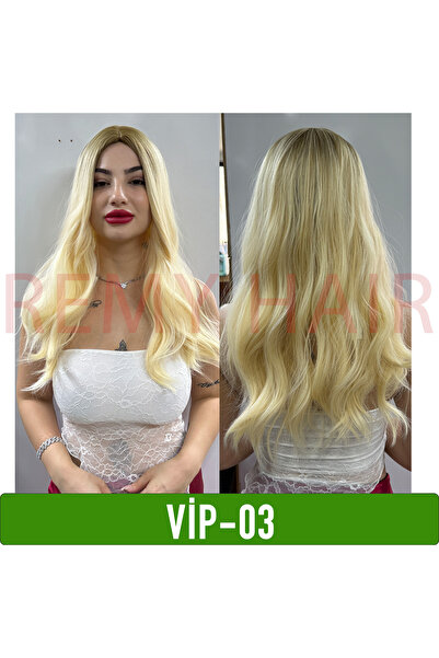 REMY HAİR Exclusive Luxury Platin Sarısı Ombreli Peruk