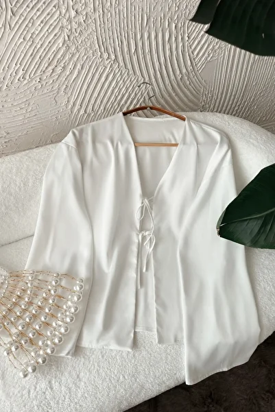 Poliyance Olivya White Satin Shirt