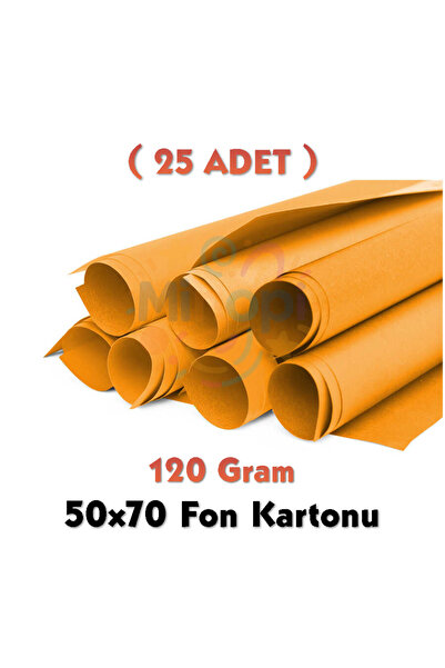 Minopi Orange Background Cardboard 50X70 cm 25 Pack 120 Gr Colored Background...