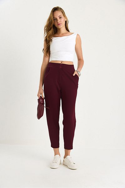 Bianco Lucci Women's Double Button Pocket Detailed Balloon Pants 60283471