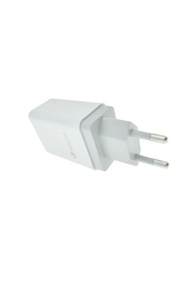OEM USB charger to Euro socket, 18W, Quick Charge 3.0, 100 - 240V, 3A, white