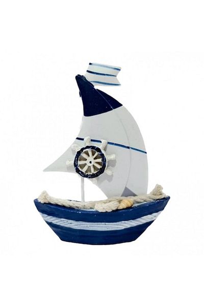 OEM Decoratiune din metal, barca cu vele, tema marina, 14x11 cm