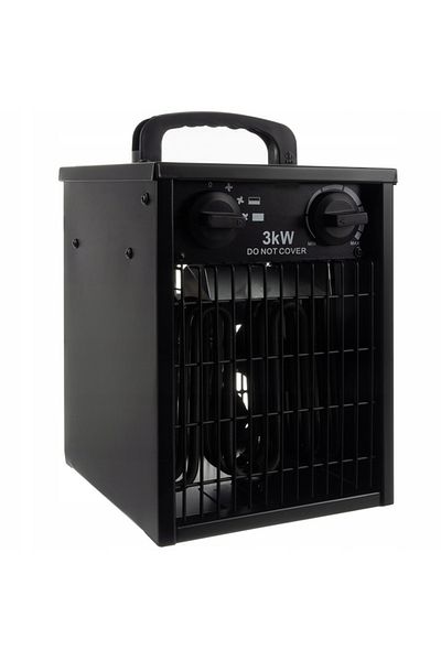 zola Electric fan heater, 3 modes, 6 power levels, 20W/2000W/3000W, 32x21.5x19 cm, black