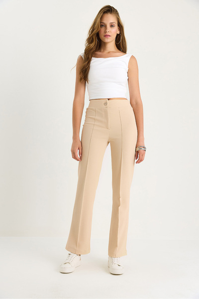 Bianco Lucci Kadın Çima Detaylı İspanyol Paça Pantolon 60283472