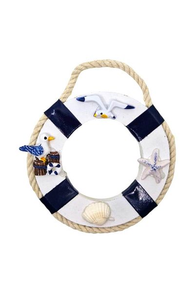 OEM Decorative lifesaving ring with marine accessories, navy blue