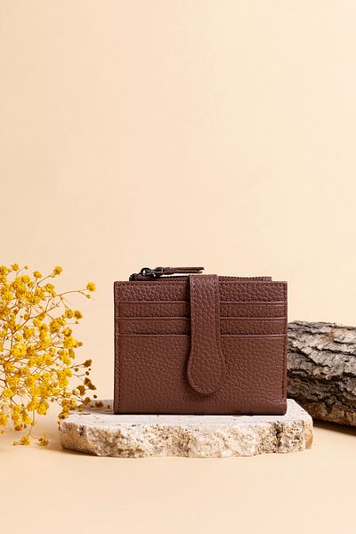 Grande 2616 Portofel cu închidere cu capse din piele naturală Flother Crocodile Green