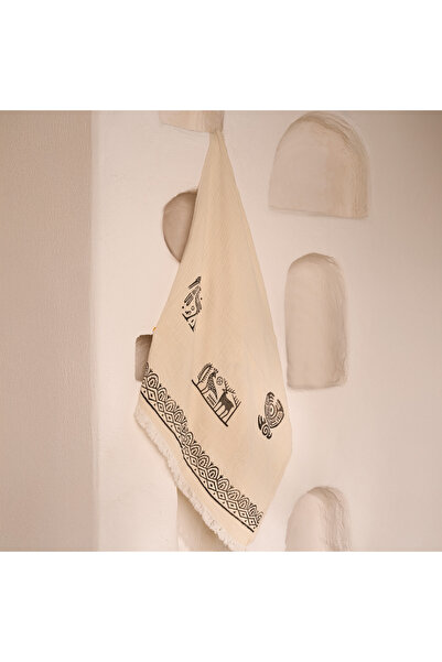 RH Rosehan Hittite Patterned Multi-Purpose Muslin Peshtemal, Quick Dry Beach and Bath Towel, 100 X 200 cm