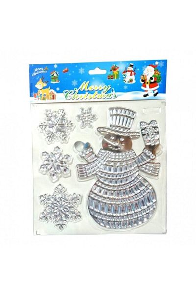 OEM Christmas Decoration, 3D Stickers, Snowman with Gift
