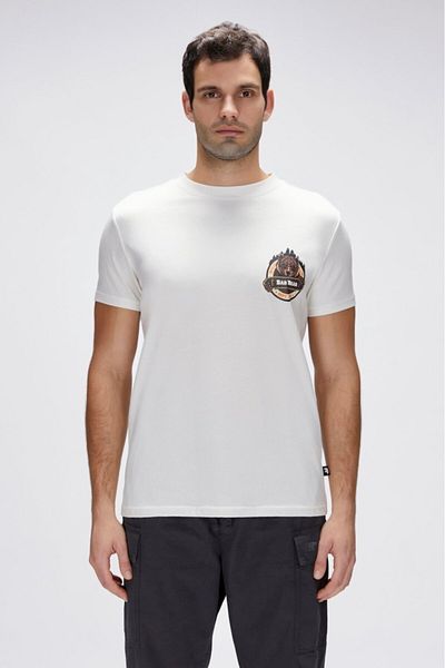 Bad Bear Flint White Men's Printed T-Shirt 25.01.07.038-White