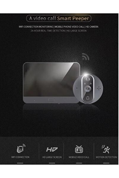 gaman QR-039 Akıllı Kapı Kamerası Harekete Duyarlı 1080p Gece Görüşlü Kamera ...