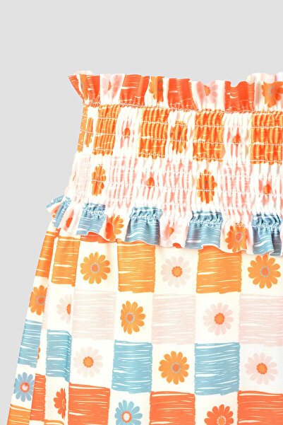 LOYA Orange Daisy Forest Shorts Skirt