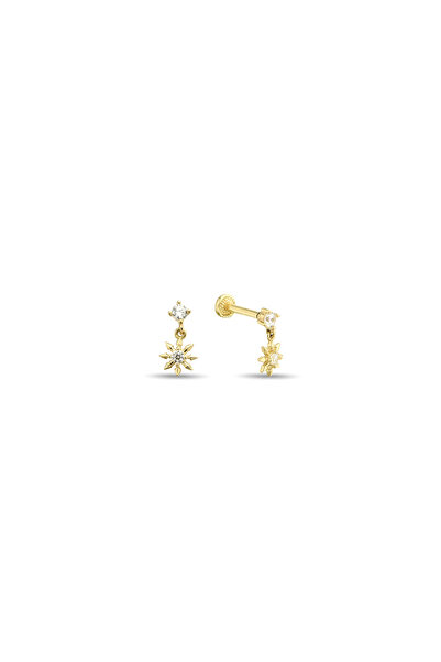 SESERA Taşlı Pusula Altın Tragus Piercing