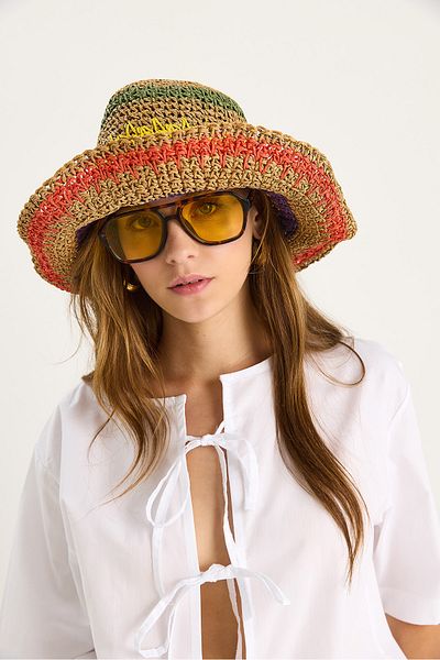 Bianco Lucci Women's Hand Knitted Straw Hat 11507 60801001