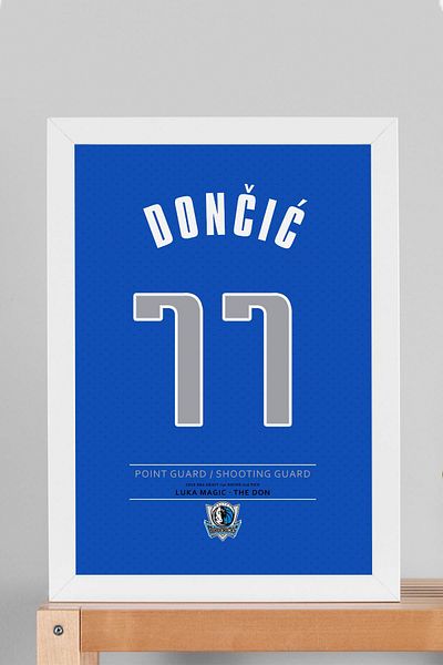 Saturn Luka Doncic Jersey Framed Painting - Nba Dallas Mavericks Jersey