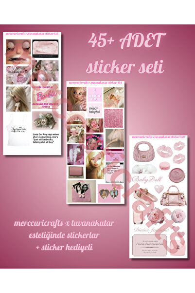merccuri crafts merccuricrafts x tuvanakutar sticker seti (45 + adet) Defter ...