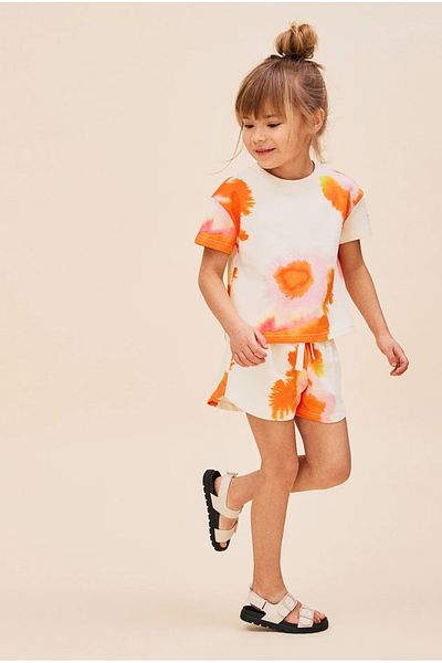 Zeyder Kids Girl's Tie-Dye Patterned Shorts Set