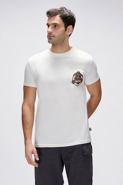 Bad Bear Flint White Men's Printed T-Shirt 25.01.07.038-White
