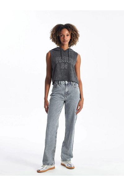 LC Waikiki Pantaloni de jeans pentru femei XSIDE Blue Straight Fit