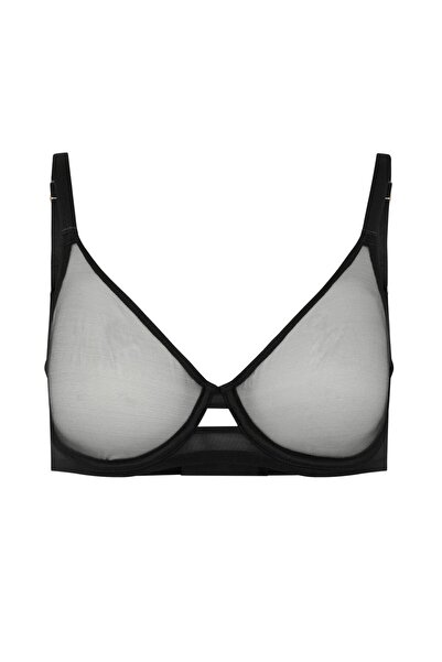 Agent Provocateur حمالة صدر Lucky Bra باللون الأسود - حمالة صدر من التول الشفاف مع أسلاك مصبوبة، تصميم مريح وأنيق