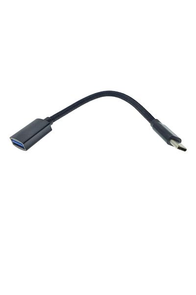 OEM Premium OTG adapter, USB 3.1 female to USB type C male, Revolution 115, textile-coated cable