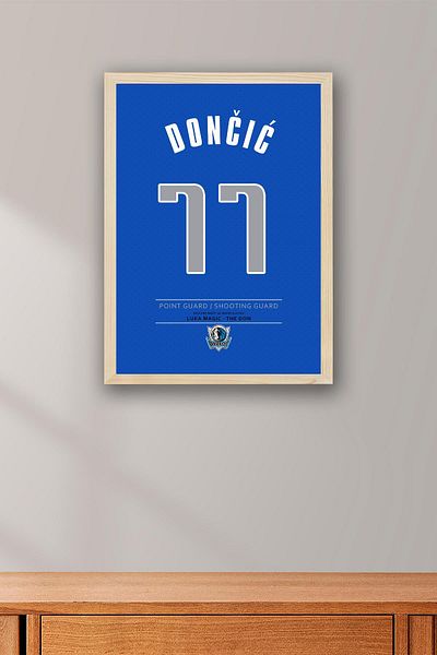 Saturn Luka Doncic Jersey Framed Painting - Nba Dallas Mavericks Jersey