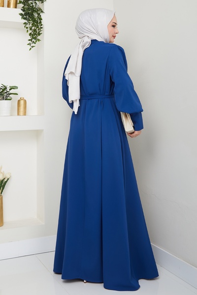 InStyle Баллон рукав прямий модель індиго сукня