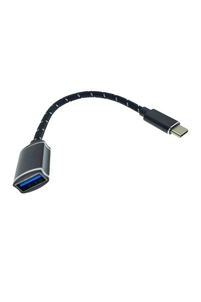 OEM Premium OTG adapter, USB 3.0 female to USB type C male, Revolution 088, textile-coated cable