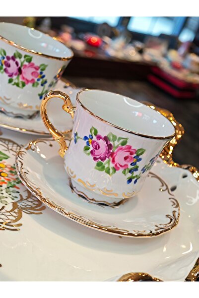 manushum El Boyama Porselen Manolya Çay Fincanı-beyaz 1 Adet