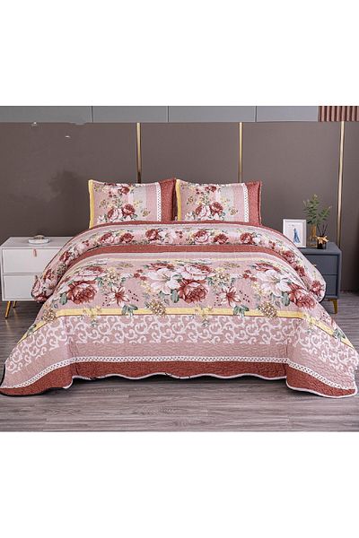 FIONNA.RO Quilted Cotton Blanket With 2 Sides - Boem Garden