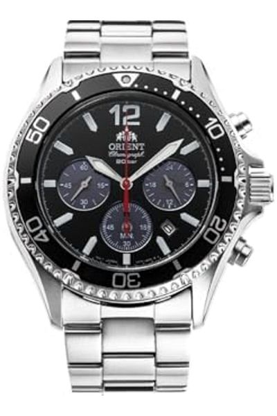 Orient Sports Diver Mako Solar Chrono Chronograph Watch Steel Casual Sports Diver RA-TX02