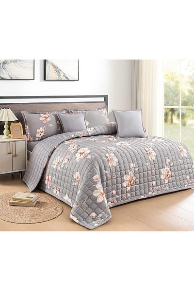 LOVEHOME Summer double microfiber bedspread with a luxurious floral design