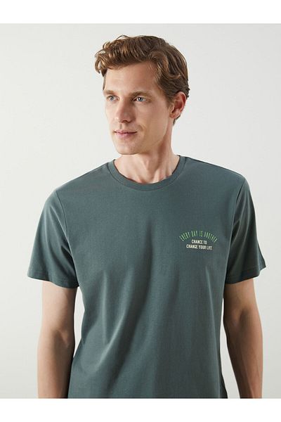 LC Waikiki New Season Crew Neck Printed Combed Cotton Men's T-Shirt - S5Kp07Z8