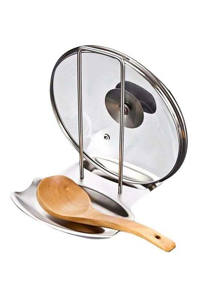 Raffine youmylove Stainless Steel Lid And Spoon Stand Silver