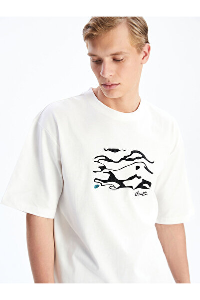 LC Waikiki Peak New Season Crew Neck Printed Combed Cotton Men's T-Shirt