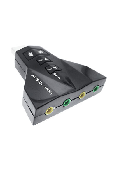 OEM External USB sound card, with 4 3.5 mm Jack ports, 7.1 USB Virtual Channel Sound, black
