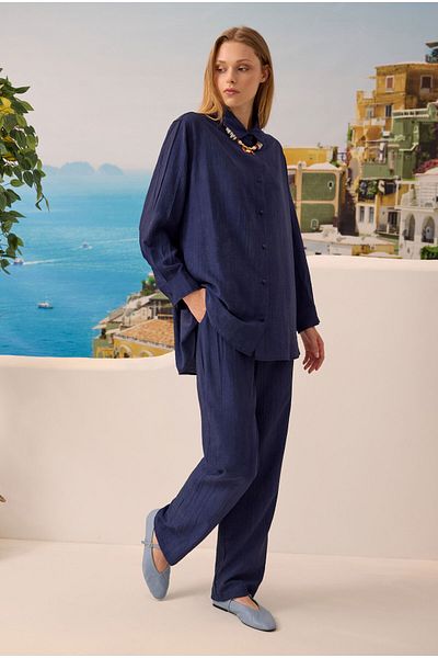HEQA Relaxed Fit Basic Suit Navy Blue