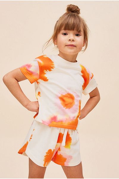 Zeyder Kids Girl's Tie-Dye Patterned Shorts Set